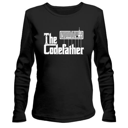 Жіночий лонгслів з написом «The Codefather»