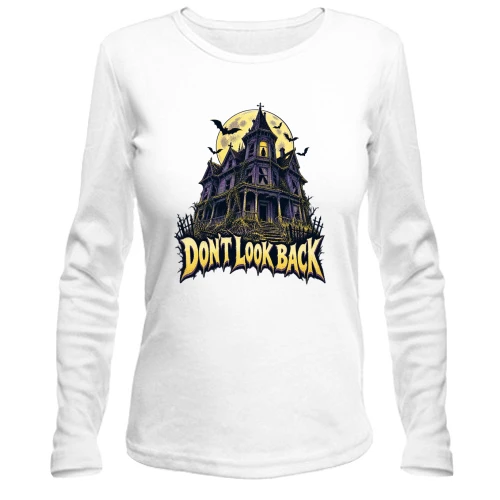 Жіночий лонгслів з написом «Don't look back»