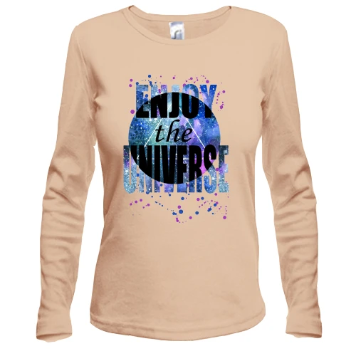 Жіночий лонгслів з принтом «Enjoy the universe»