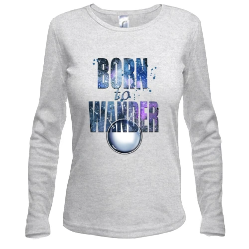Жіночий лонгслів з написом Born to wander