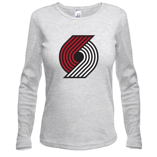Женский лонгслив, Серый меланж, Portland Trail Blazers
