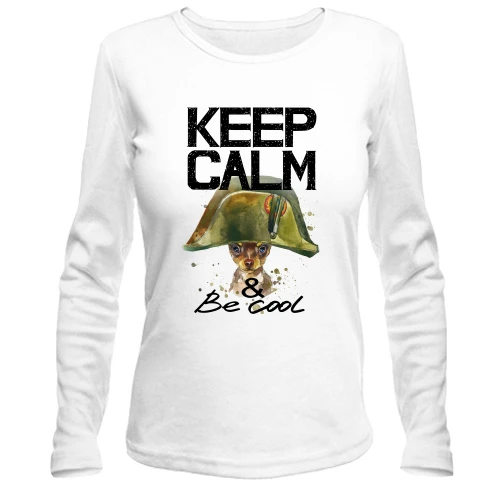 Жіночий лонгслів з Чихуахуа "keep calm & be cool"
