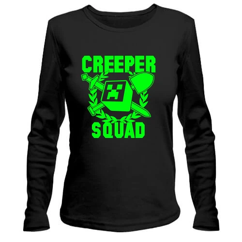Женский лонгслив, Черный, Minecraft Squad
