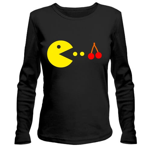 Женский лонгслив Pacman с вишней