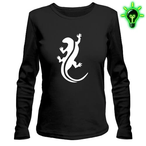 Женский лонгслив, черный, Lizard Half