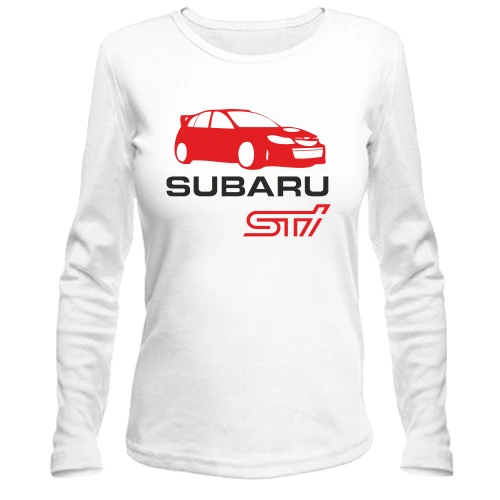 Женский лонгслив, Белый, Subaru sti (2)