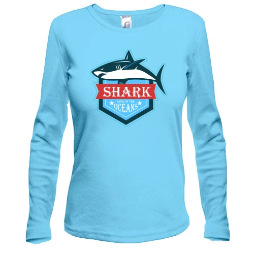 Женский лонгслив Shark king of the oceans