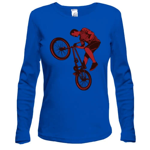 Женский лонгслив с BMX велосипедистом