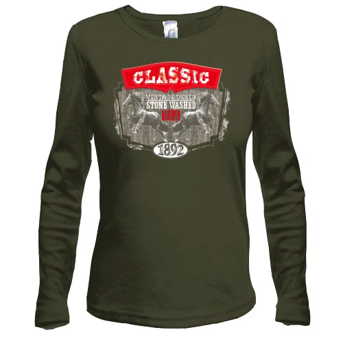 Жіночий лонгслів Stone Washed 1892 Classic