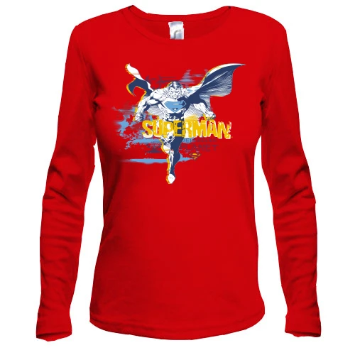 Жіночий лонгслів superman defending planet