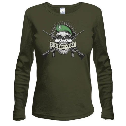 Женский лонгслив military style