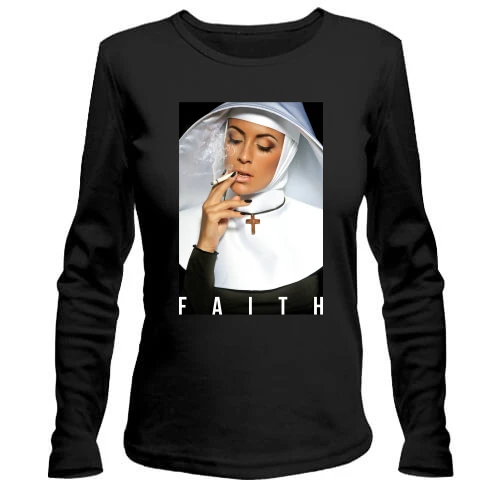 Женский лонгслив с монашкой FAITH