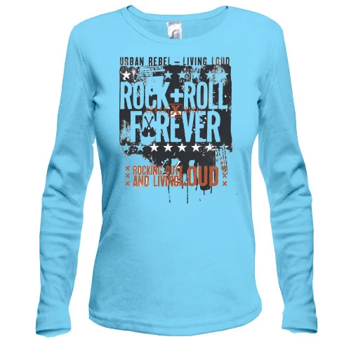 Женский лонгслив rock and roll forever