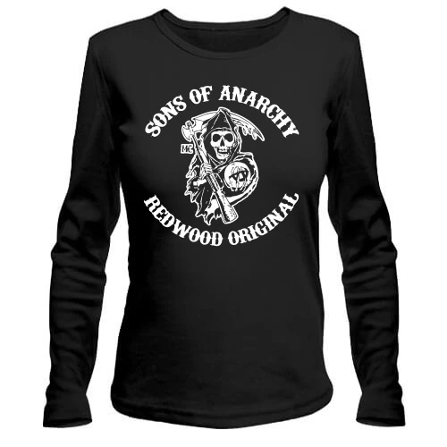 Женский лонгслив, Черный, Sons of Anarchy