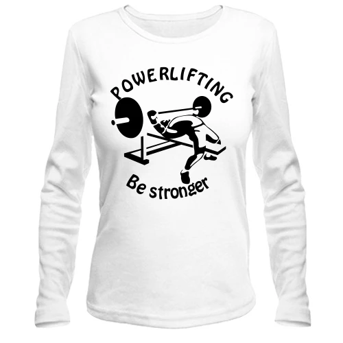 Женский лонгслив, белый, с принтом «Powerlifting»