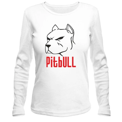 Женский лонгслив, белый, Pitbull