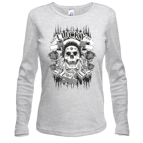 Женский лонгслив lucky skull
