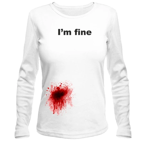 Женский лонгслив I'm fine (пятно сбоку)