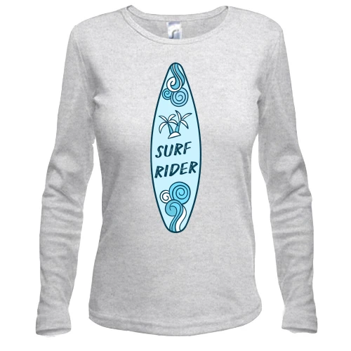 Женский лонгслив, серый меланж, surf rider