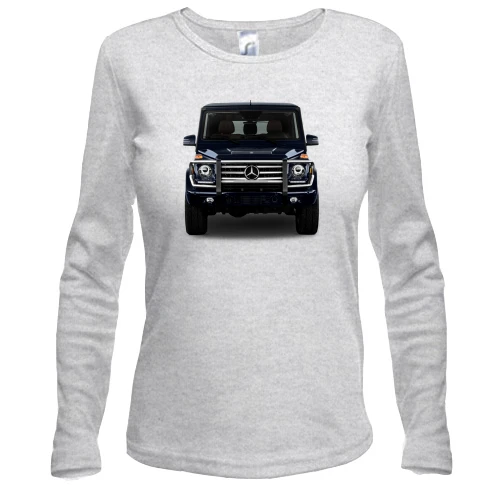 Женский лонгслив, Серый меланж, Mercedes G Class (Гелик)