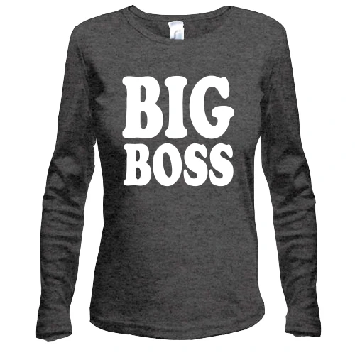 Жіночий лонгслів, Сірий меланж, для начальника "Big boss"