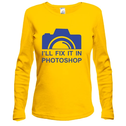 Жіночий лонгслів з фотокамерою "i`ll fix it in photoshop"
