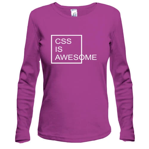 Жіночий лонгслів з написом "Css is awesome"