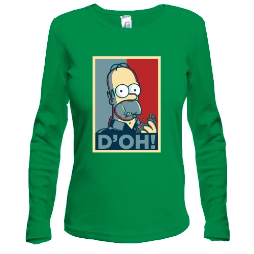 Жіночий лонгслів, Червоний, з Гомером "D`oh!"