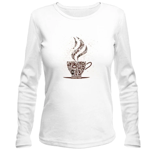 Женский лонгслив с чашкой кофе "koffee time"