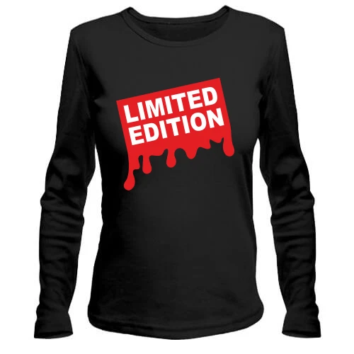 Жіночий лонгслів, Чорний, Limited Edition з червоними патьоками