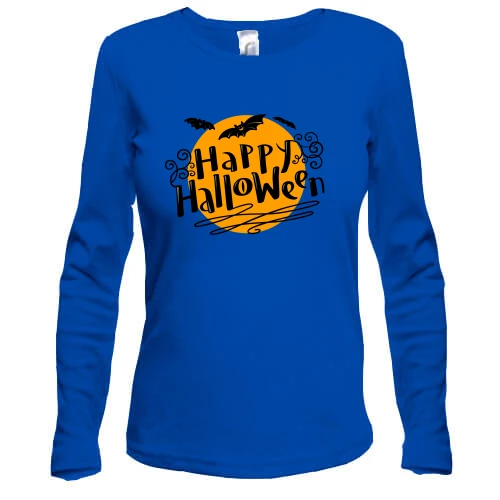 Женский лонгслив с луной "Happy Halloween"