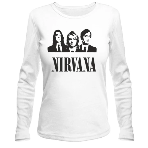 Женский лонгслив, Белый, Nirvana (группа)