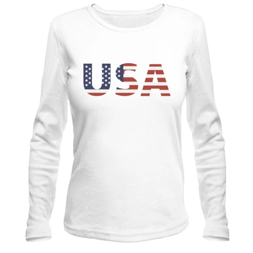 Жіночий лонгслів з написом "USA"