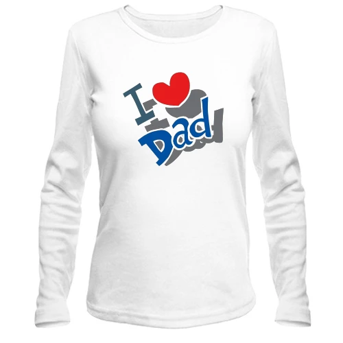 Женский лонгслив с надписью "i love dad"