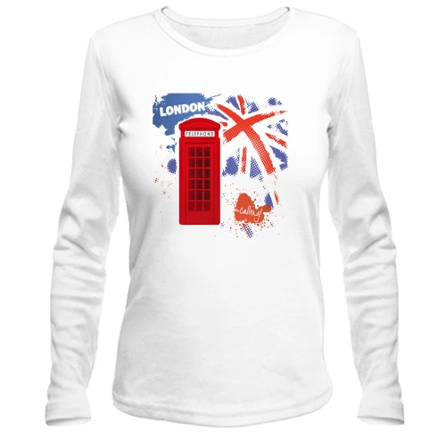 Жіночий лонгслів c телефонною будкою "London calling!"