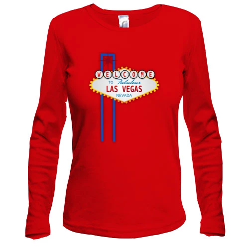 Жіночий лонгслів c покажчиком "welcome to Las Vegas"