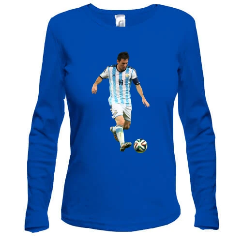 Жіночий лонгслів, Синій, з Lionel Messi 2