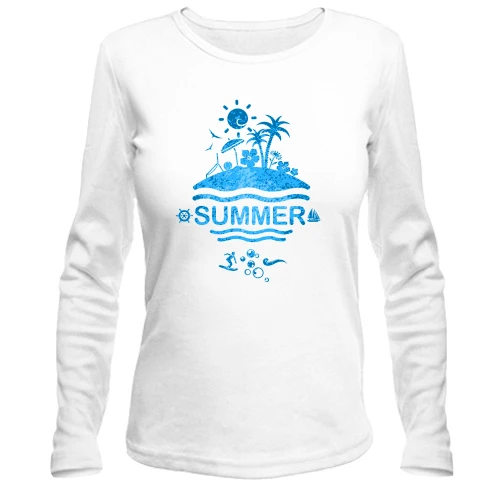 Женский лонгслив c пляжем "summer"