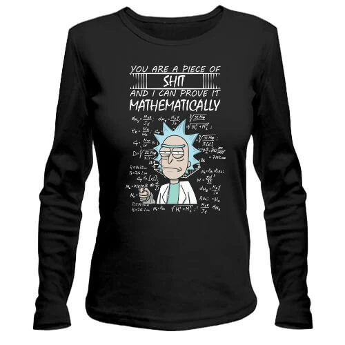 Жіночий лонгслів, Чорний, Rick and Morty - you are pice of ...