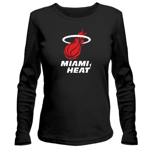 Женский лонгслив, черный, Miami Heat