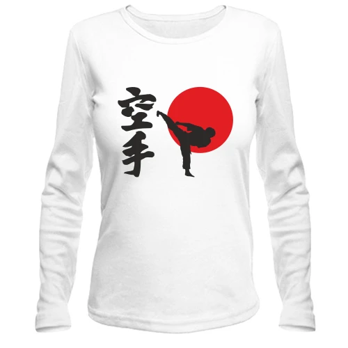 Женский лонгслив, белый, Karate