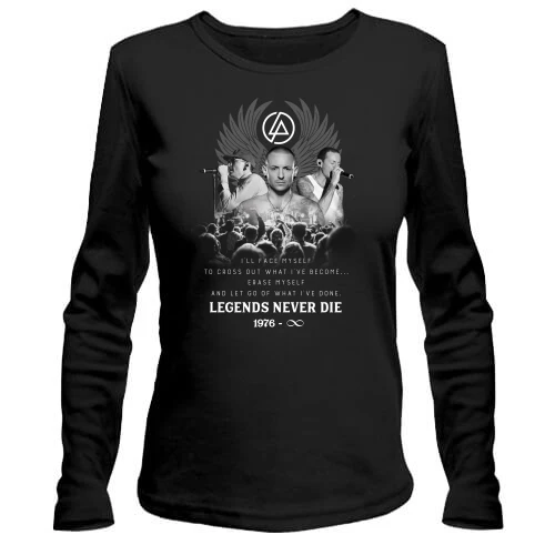 Женский лонгслив, Черный, Linkin Park - Legends never die