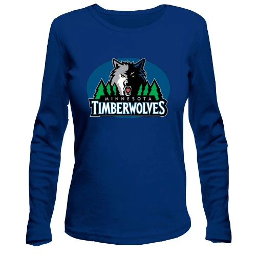 Жіночий лонгслів, Синій, Minnesota Timberwolves