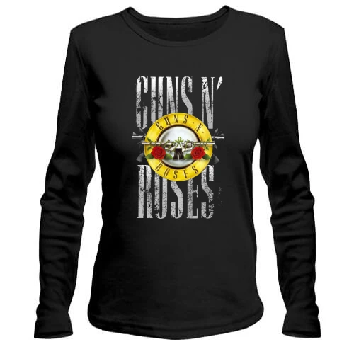 Жіночий лонгслів з написом і лого Guns n` roses