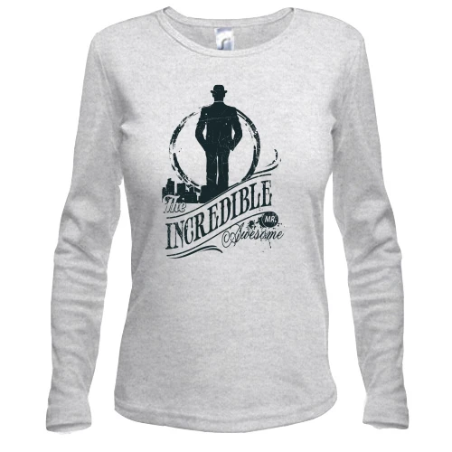 Женский лонгслив с изображением "The Incredible Mr. Awesome"