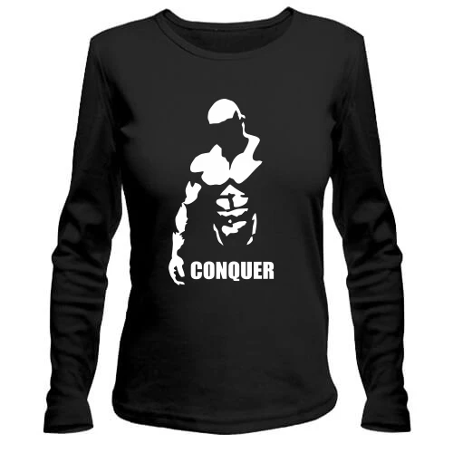 Жіночий лонгслів із силуетом атлета і написом «Conquer»