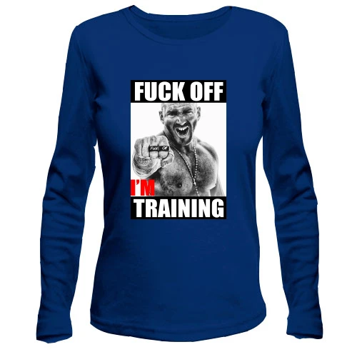 Женский лонгслив для качалки "F*ck off, i`m training"