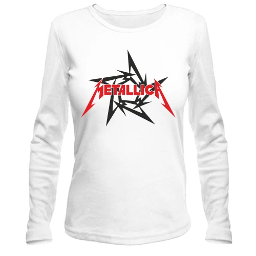 Женский лонгслив, Белый, Metallica (с лого фан-клуба)