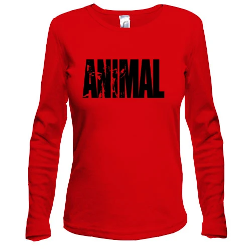 Женский лонгслив, Красный, Animal Stak