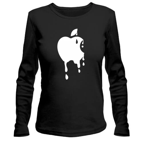 Женский лонгслив, Черный, с кислотным Apple